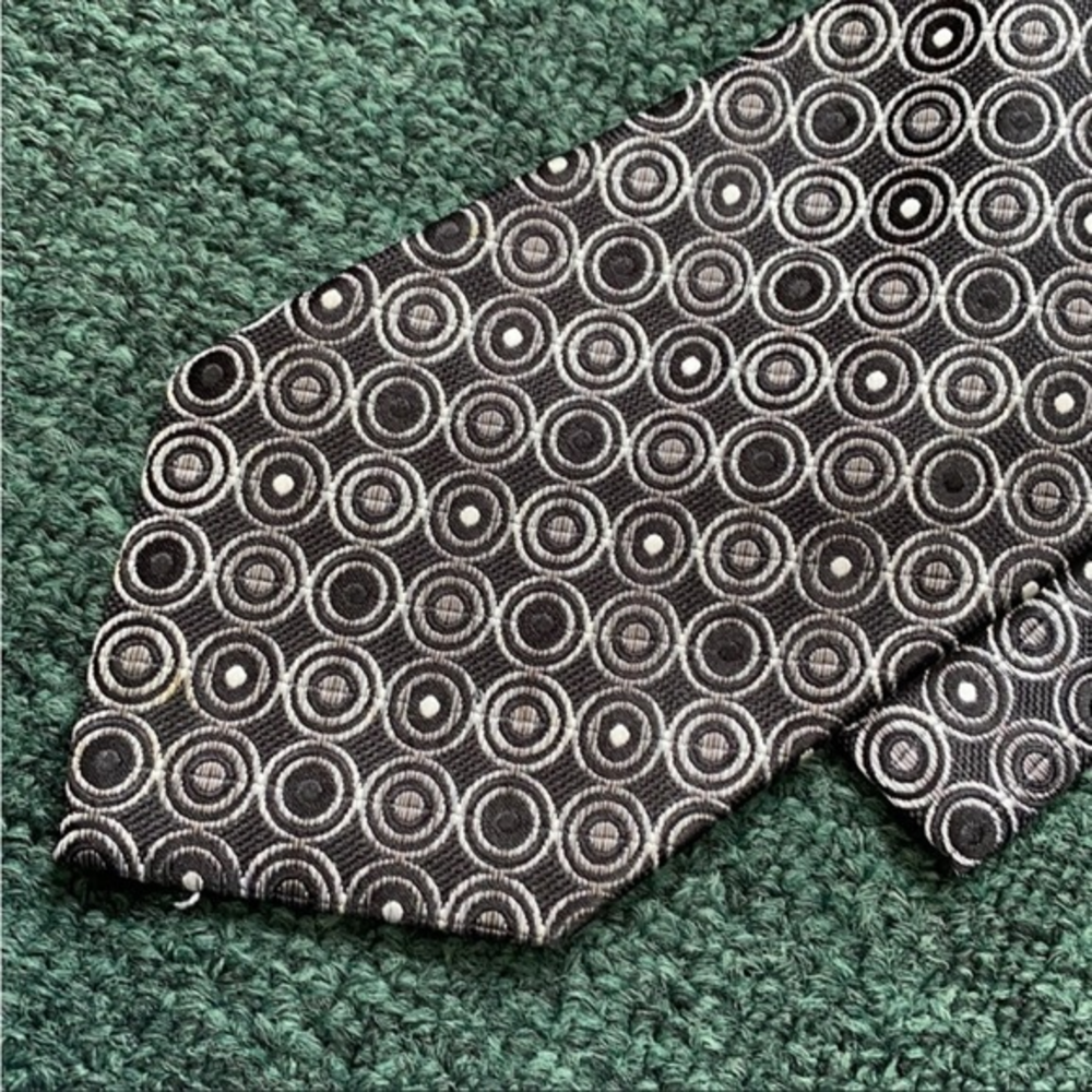 Pierre Cardin Concentric Circles Silk Neck Tie